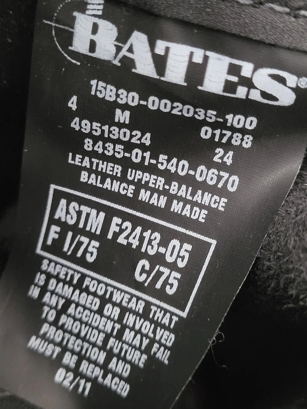 Bates Dura Shocks Boots Youth Big Kid Size 4 Black Lace Up Steel Toe